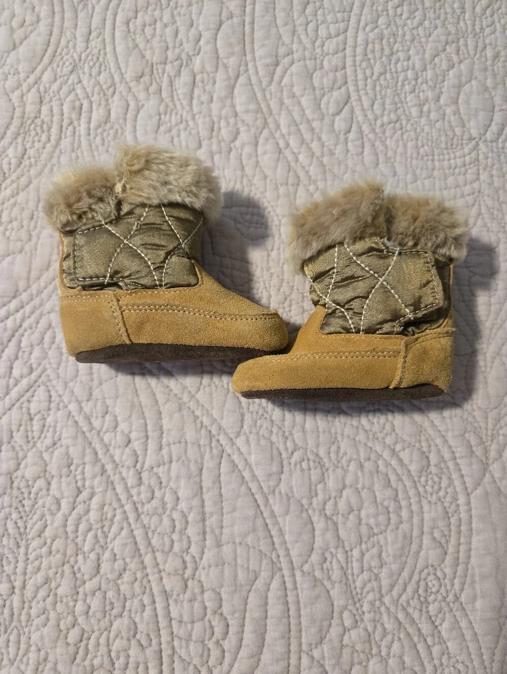 Kids Faux Fur Winter Boots - Camel